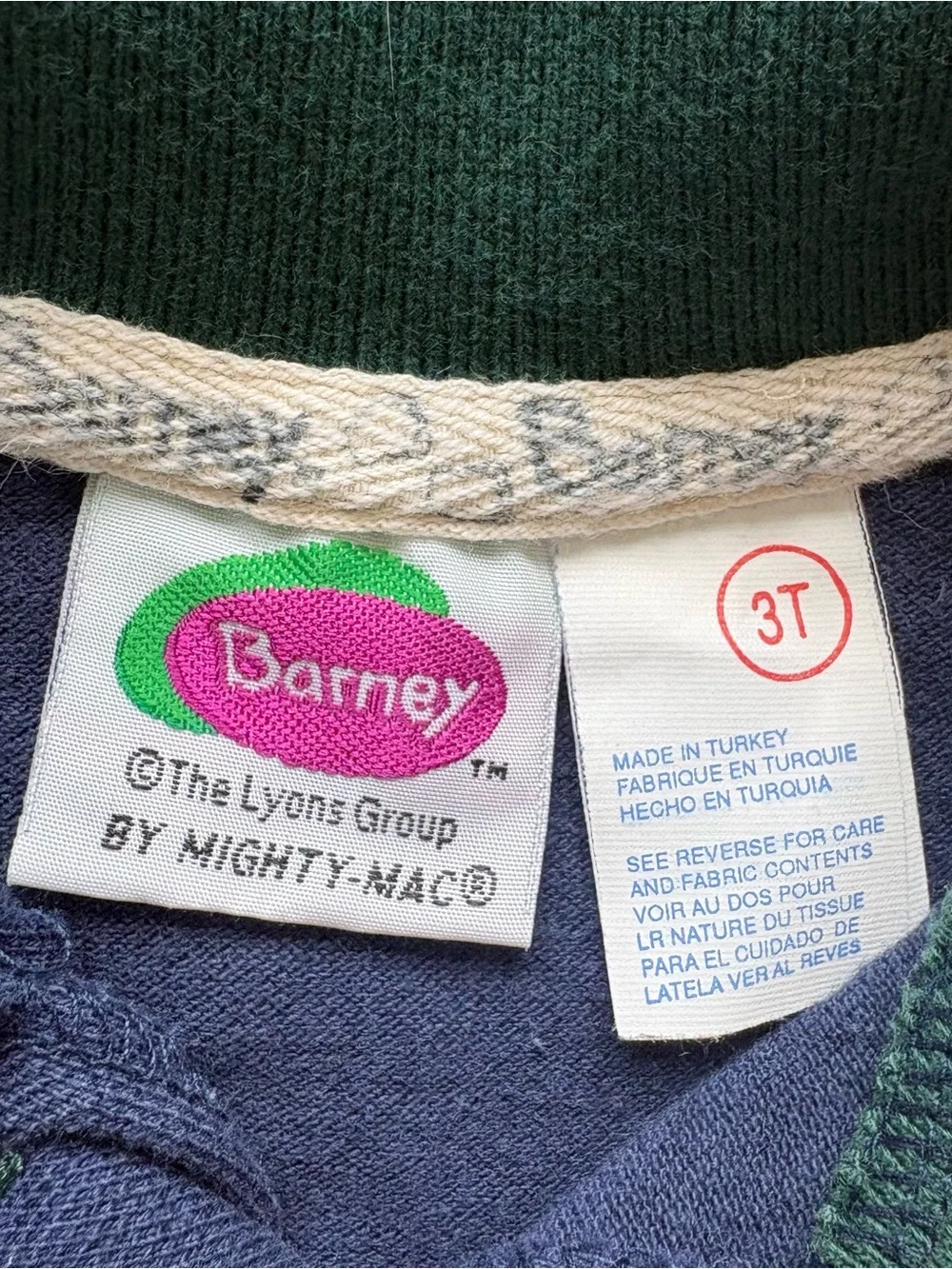 Vintage 90’s Barney BJ Football Embroidered Polo Toddler Boys 3T